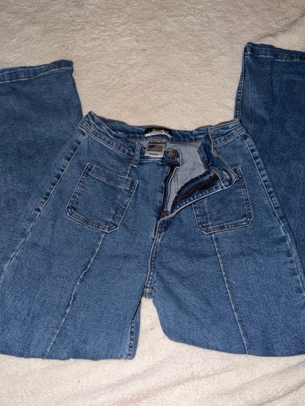 Vibrant Classic Blue High-Rise Straight Jeans